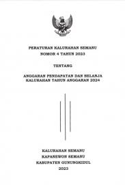 PERATURAN KALURAHAN SEMANU NOMOR 4 TAHUN 2023